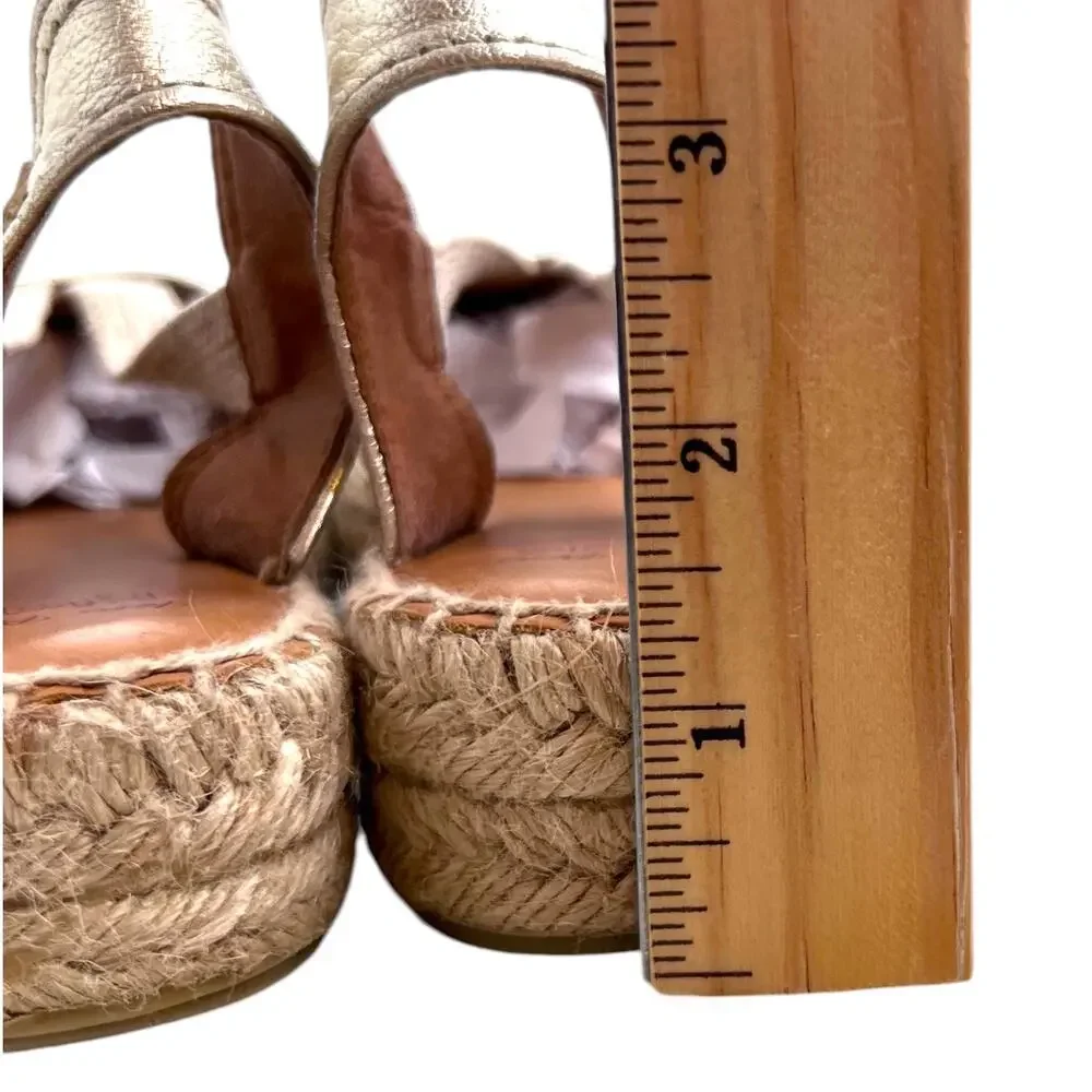 Toni Pons Eli-P Girl's Espadrille Sandals in Metallic Gold Slingbacks Size 2.5